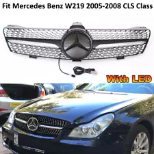 For Mercedes Benz CLS W219 CLS500 CLS550 2005-2008 Front Grille Grill With LED (For: 2008 Mercedes-Benz CLS550)