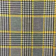 Vintage 70s stretch knit polyester fabric remnant houndstooth check 1.9 yards