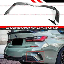 FOR 19-22 BMW 330i M340i M SPORT CARBON FIBER REAR BUMPER SIDE VENT TRIM CANARD (For: 2019 BMW)