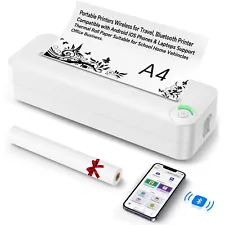 Portable Wireless Printer for Travel, Inkless Bluetooth Compact Printer with ...