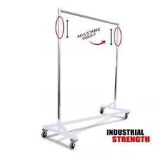 Heavy Duty Rolling Z Garment Rack - White Base