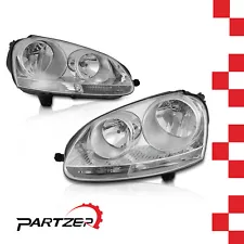 Headlights Chrome For Volkswagen 2006-2009 GTI/Rabbit & 2005-2010 Jetta RH+LH (For: Volkswagen Rabbit)