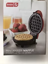 Dash Mini 4" Waffle Maker Non Stick 350 Watts Red Brand New!