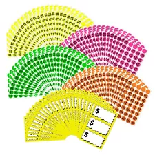 Price Stickers for Garage/Yard Sale, pre-priced labels, 4,000  Multi Color pack 