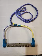 Vintage 90's Water Ski Wakeboard Knee Board Towing Tubing Rope Wild Multicolor