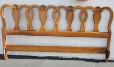 Beautiful Vintage Solid Wood King Size Headboard–NEEDS TLC – GORGEOUS DESIGN