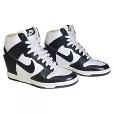 Nike Dunk Sky High Hidden Wedge Panda Shoes 528899-101 Women's Sz 8 White/Black