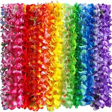 36 Counts Hawaiian Leis Necklace Tropical Luau Hawaii Silk Flower Lei Theme P...