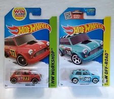 Hot Wheels #80 Morris Mini HW Blue, #194 Morris Mini Red Lot Of 2 For Sale