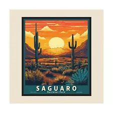 Saguaro National Park Arizona Serigraph Style Art Poster