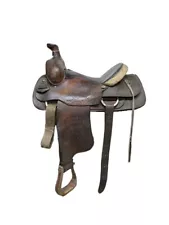 Used 14 Inch Used No Name Western Trophy Roping Saddle 658-7749