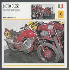 1962 Moto Guzzi 125 Stornello Regolarita Italy Motorcycle Photo Spec Info Card