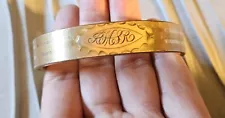 Vintage Antique Gold Filled Engraved Bangle Bracelet Art Deco Era c1930s S&BL Co