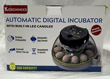 Kebonnixs Multicolor Humidity Display Automatic Digital 12 Egg Incubator