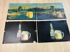 HAMM'S BEER SCENE O RAMA LIKE SIGN SCENE LIGHT SHINES THROUGH OEM SET OF 4