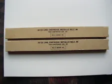 2 Original USGI Boxes Total of 40 M1 3006 .30 cal Metallic Belt Links NEW MINT