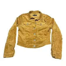 Love Tree Gold Mustard Yellow Corduroy Jacket Small Button Up Y2K Boho