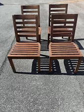 4 Smith & Hawken Teak Outdoor Chairs *