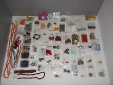 Huge Lot of 72 Beads Jewelry Making Supplies Glass Stone, Crystals, more