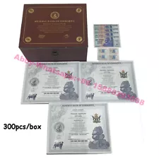 300pcs Zimbabwe $100 trillion Containers bonds banknote Certificates with Box