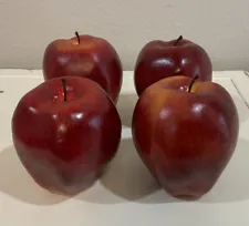 4 Red Apples Fruit Artificial MCM Realistic Sz Display Prop Quality Plastic Wax