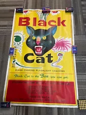 RARE Vintage Li & Fung NEW BLACK CAT Bottle Rockets POSTER fireworks Firecracker