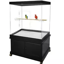 PENNZONI Macaw Acrylic Cage, Large Acrylic Bird Cage for Macaws or Parrots