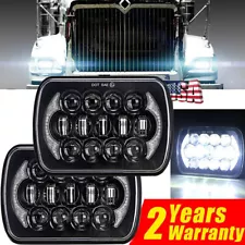 Pair 7x6" Led Headlights Hi/Lo Beam For International Harvester 9900 9200 9400i