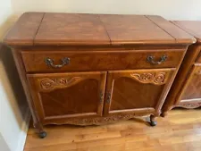 Dining room serving table, real wood, brown in color, part of a set on Ebay