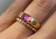 Unique Design 18k Gold Plated Wedding Ring For Sale with Stunning Tourmaline