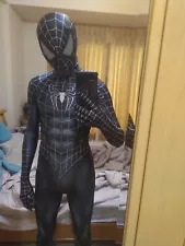 Black Spiderman Cosplay Jumpsuit Halloween Spandex Outfits Costumes For Men&Kids