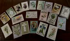 Pretty Lot of 20~Lily of the Valley Flowers on Antique EASTER Postcards~p217