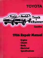 1986 Toyota DLX & SR5 Pickup Truck & 4Runner Repair Manual: Factory / Original