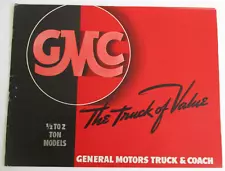 1942 GMC General Motors Truck Sales Booklet Brochure, 1/2 Ton-2 Ton Models