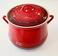 Le Creuset Heritage Collection RED Cerise 4.5 Qt. Bean Soup Pot New BROKEN LID