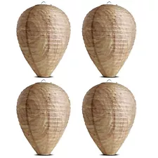 Wasp Nest Decoy - 4 Pack- Fake Hanging Paper Wasp Nest Repellent for Outdoors