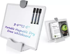 Small Dry Erase White Board for Desk, 9.4" x12.6" Portable Desktop White Board w