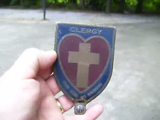 1940s Antique Clergy License Plate Topper Vintage Priest Chevy Hot Rod gm bomb