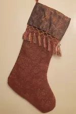 Christmas Stocking Silk Nylon Cotton Pre-Owned