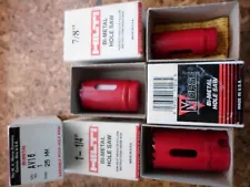 4 packs of morse and hilti bi-metal hole saw bits