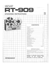 Pioneer RT-909 Tape Deck Owners Manual