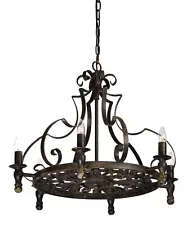 Big Wrought Iron Gothic Cathedral Chandelier