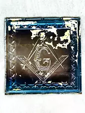 RARE Original Masonic Mason Embossed Tin Ceiling Tile WOW lodge hall 24x24