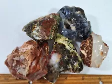 1# MIXED LAPIDARY Rough *Jasper Agate Petrified Wood Obsidian +Unknowns *by lb