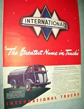 1941 41 IH International D-500 tanker cab-over large magazine truck ad