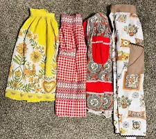 VTG Estate Aprons Retro Cotton Linen Handmade MCM Granny Grandmacore Lot Of 4