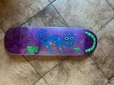 Ed Templeton New Deal Skateboard Deck Shaped Woof Cat 9.5 Purple Pink