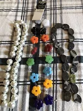 Glass & Stone Designs by Me Mixed Bead Strands For Arts and Crafts Sale