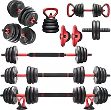 Dumbbell Barbell Kettlebell Set 45LB Adjustable Multifunctional Weights GYM