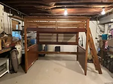 Full Size Loft Bed with Desk